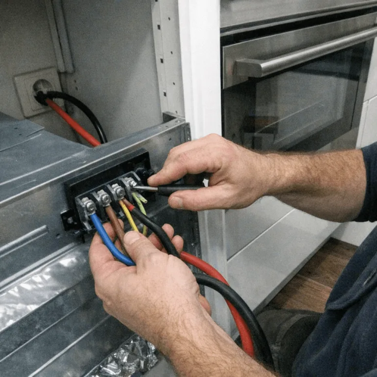 Fachgerechtes Anschließen schwerer elektrischer Geräte in einer modernen Küche