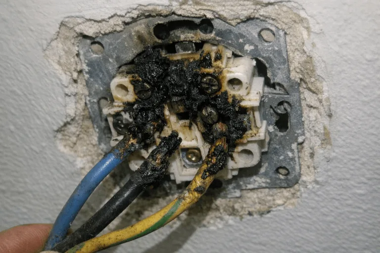 Reparatur einer defekten und gefährlichen Wandsteckdose
